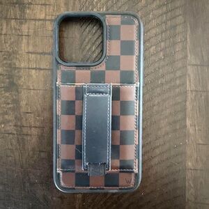Elegant Brown and Black Checkered Phone Case